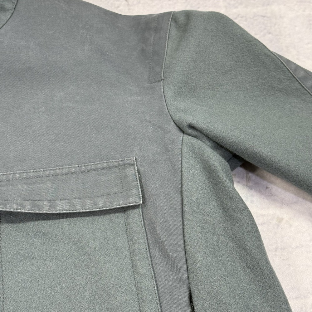 J. Crew Anorak Hooded Pullover Jacket Womens L 1/4 Button High Low Canvas Fleece - Picture 10 of 16